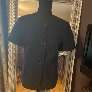 Banana Republic navy blue floral embellished blazer size 6